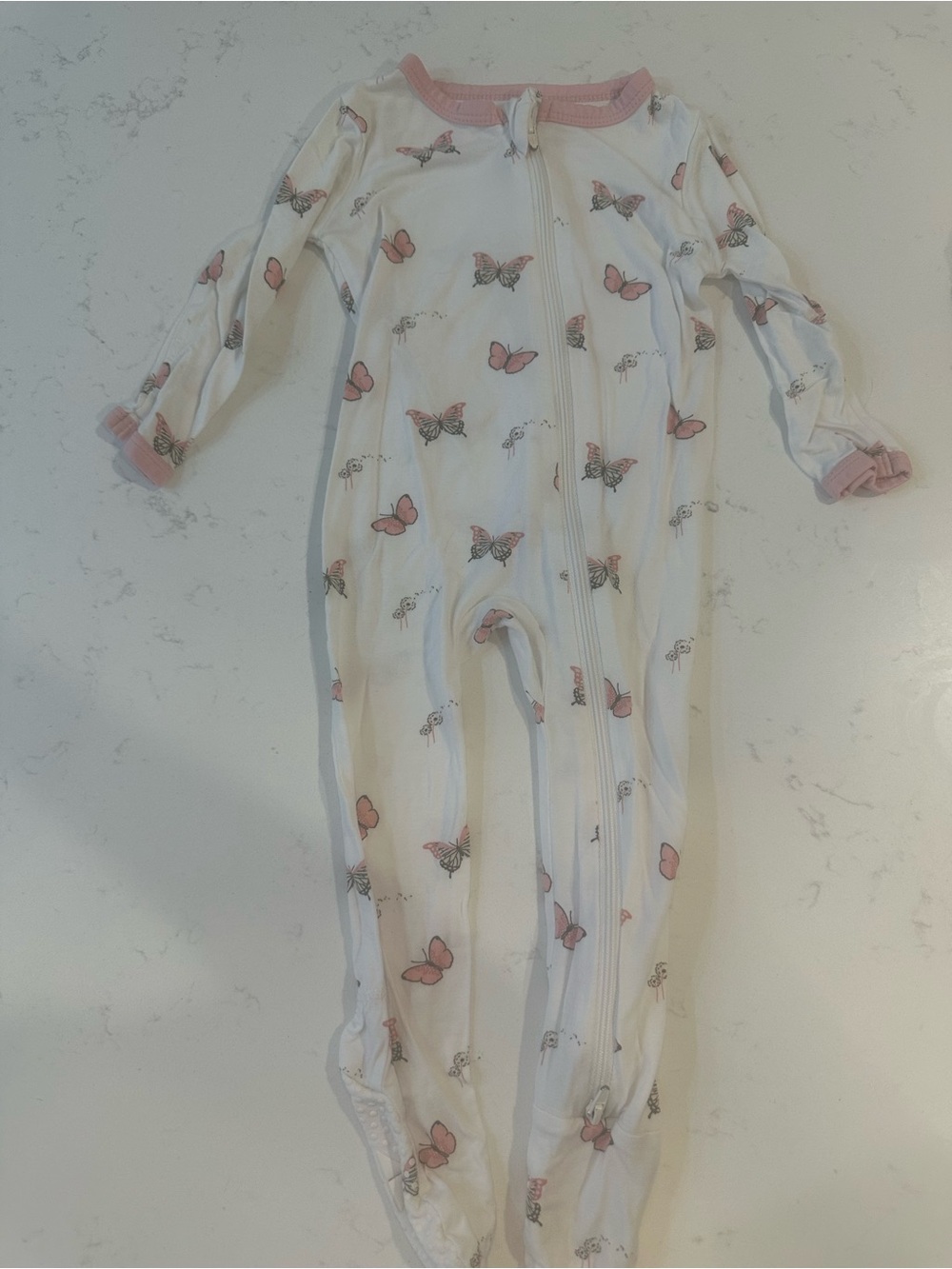 Kyte Baby pink butterfly footie